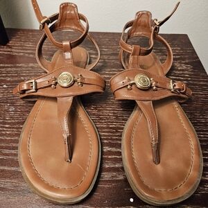 Tommy Hilfiger Brown Leather Sandals Size 7